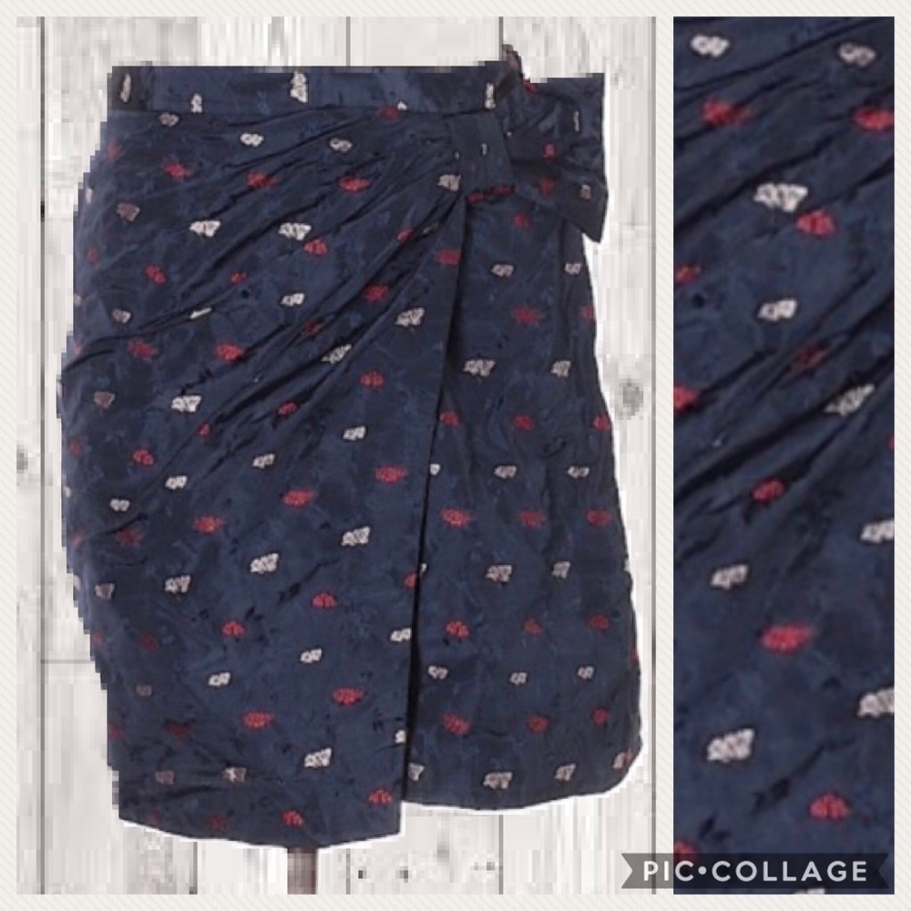 Banana Republic Wrap Pencil Skirt Sz 4 NWT Red White Blue